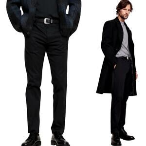 Banana Republic NWT Slim Fit Rapid Movement Chino Cotton Black 34x32 Holiday